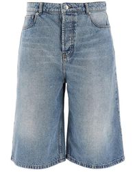 Ami Paris - Wide Leg Denim Shorts - Lyst