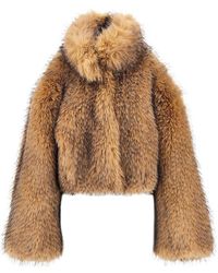 ROTATE BIRGER CHRISTENSEN - Faux Fur Cropped Jacket - Lyst