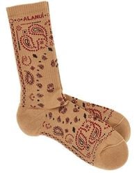 Alanui - Cotton-Blend Socks With Bandana Motif - Lyst