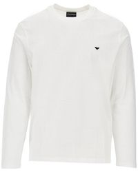 Emporio Armani - Lyocell And Cotton Blend T-Shirt With Logo - Lyst