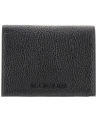 Emporio Armani - Grained Leather Bi-Fold Wallet - Lyst