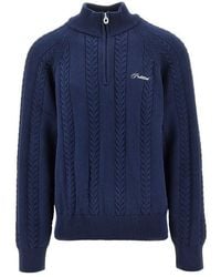 Prohibited - Cable Knit Quarter Zip Sweater - Lyst