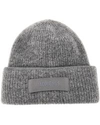 Jacquemus - Knitted Beanie Hat With Gros-Grain Logo - Lyst