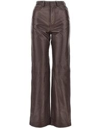 ROTATE BIRGER CHRISTENSEN - Leather Straight Leg Pants - Lyst