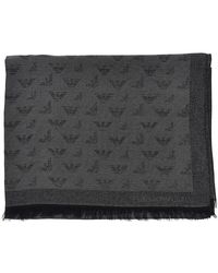 Emporio Armani - Viscose-Blend Scarf With Eagle Motif - Lyst