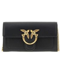 Pinko - Love Bag One Leather Clutch - Lyst