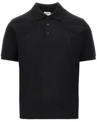 Saint Laurent - Cassandre Embroidery Boxy Polo Shirt - Lyst