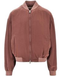 Versace - Washed Silk Bomber Jacket - Lyst