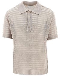 MARSĒM - Linen Knitted Polo Shirt - Lyst