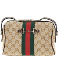 Gucci - Small Horsebit Web' Crossbody Bag - Lyst