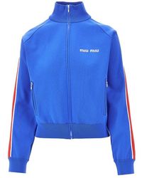 Miu Miu - Technical Knit Full-Zip Sweatshirt - Lyst