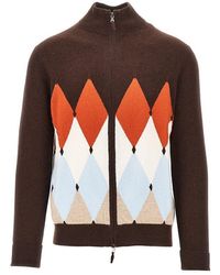 Ballantyne - Diamond-Shaped Cashmere Cardigan - Lyst