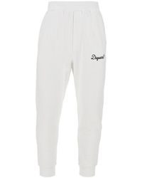 DSquared² - Cotton Sweatpants With Logo Embroidery - Lyst