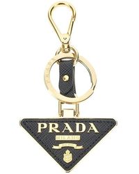 Prada - Saffiano Leather Logo Key-Ring - Lyst