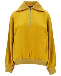 Gucci - Jacquard Gg Acetate Half-Zip Sweatshirt - Lyst