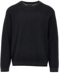 Emporio Armani - Garment Dyed Wool Crewneck Sweater - Lyst