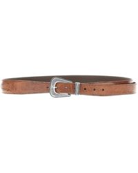 Brunello Cucinelli - Engraved Buckle Leather Belt - Lyst
