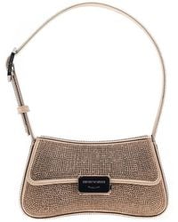 Emporio Armani - 'Baguette' Shoulder Bag With Rhinestone - Lyst