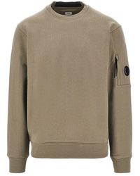 C.P. Company - Crewneck Cotton Sweatshirt With Nfc Lens - Lyst