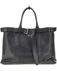 Prada - Buckle' Antique Nappa Leather Bag - Lyst