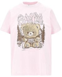 Ganni - 'Forest Teddy' Print T-Shirt - Lyst