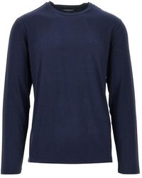 EA BODYWEAR - Stretch Jersey T-Shirt With Eagle Embroidery - Lyst