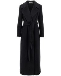 Tagliatore - Wool Cloth Long Coat With Belt - Lyst
