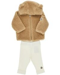Moncler - Teddy Fleece And Cotton Two-Piece Set Kids - Lyst