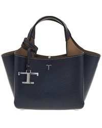 Tod's - Grained Leather Mini Shopping Bag - Lyst