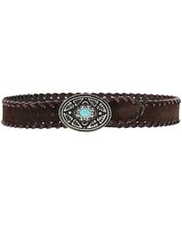 GIANNIFRANCO BELTS - Suede Leather Belt With Topstitchings - Lyst