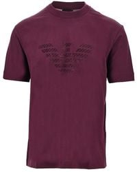 Emporio Armani - Lyocell And Cotton Blend T-Shirt With Logo - Lyst