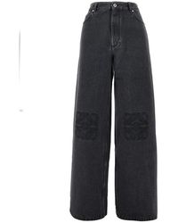Loewe - Baggy Fit Jeans With Anagram Embroidery - Lyst