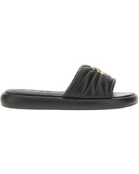 Pinko - 'Love Birds' Nappa Leather Slides - Lyst