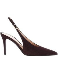 Gianvito Rossi - 'Robbie' Suede Leather Slingback Pumps - Lyst