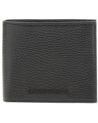 Emporio Armani - Grained Leather Bi-Fold Wallet - Lyst