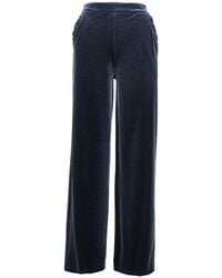 Emporio Armani - Wide Leg Chenille Pants - Lyst