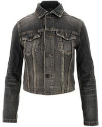Balenciaga - Denim Jacket With Laced Back - Lyst