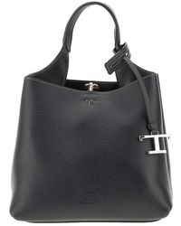 Tod's - Grained Leather Mini Shopping Bag - Lyst