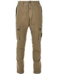 Stone Island - Organic Cotton Pants With Logo Badge - Lyst
