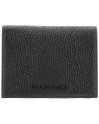 Emporio Armani - Grained Leather Bi-Fold Wallet - Lyst