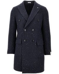 BRERAS Milano - Mouliné Wool Double-Breasted Coat - Lyst