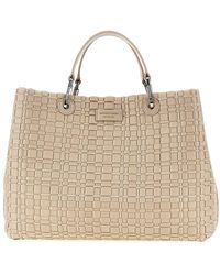 Emporio Armani - Woven Nylon Medium Shopping Bag - Lyst