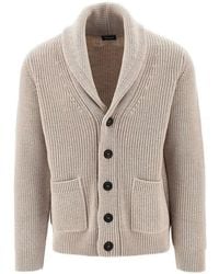 Drumohr - Merino Wool Cardigan With Shawl Collar - Lyst