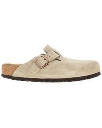 Birkenstock - 'Boston' Suede Leather Sabot - Lyst