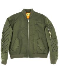 Off-White c/o Virgil Abloh - Diag Print Padded Nylon Bomber Jacket Kids 12 - Lyst