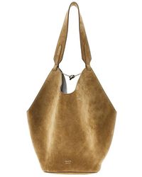 KHAITE - Small Suede Leather 'Lotus' Tote Bag - Lyst