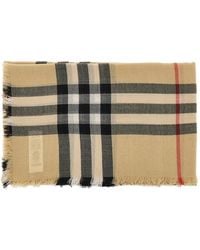 Burberry - Check Wool Scarf - Lyst