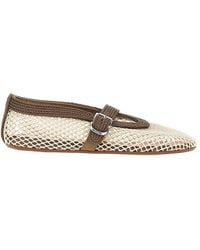 Alaïa - Satin Cord And Net Ballet Flats - Lyst