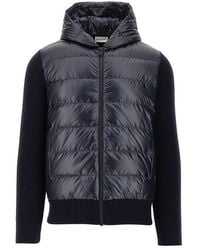 Moncler - Padded Nylon And Wool Cardigan - Lyst