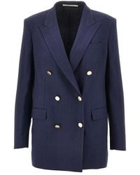 Tagliatore - 'Jasmine' Canvas Double-Breasted Jacket - Lyst